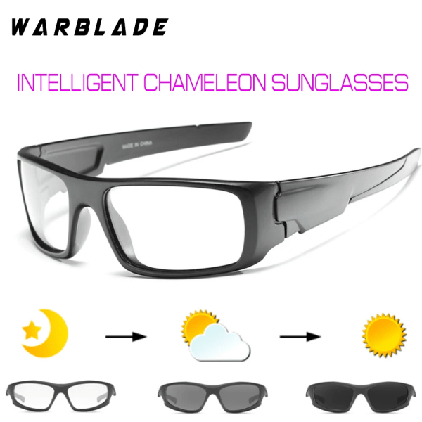 WarBLade Photochromic Solglasögon Män HD Polariserade Solglasögon Man Körglasögon Kameleontglasögon Dag Nattkörning Glasögon B1024