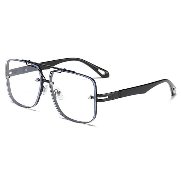 2022 New Retro Double Bridges Herr Solglasögon Mode Svarta Klara Glasögon Trending Hollow Leopard Blå Solglasögon Män Kvinnor Shad B4 Black Clear Sunglasses