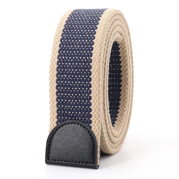 Hot Tactical Canvas Bälte Utan Spänne Joker Utomhus Män Kvinnor Anpassa Förläng Designer Multifunktionell Militär Jeans Bälte Blue rice edge 110cm