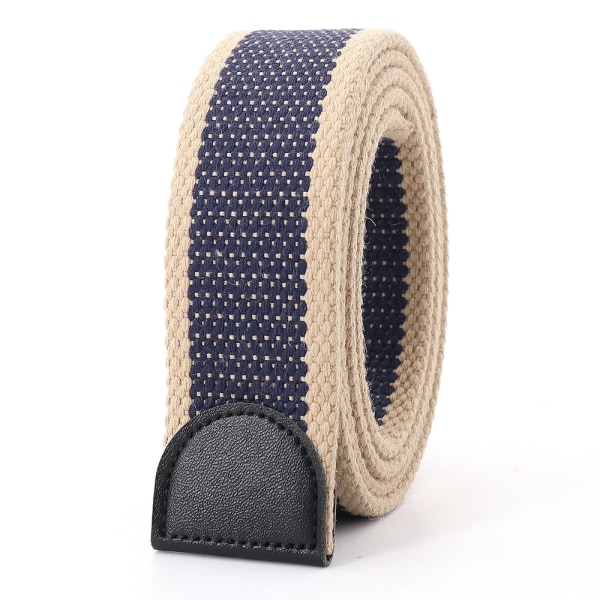 Hot Tactical Canvas Bälte Utan Spänne Joker Utomhus Män Kvinnor Anpassa Förläng Designer Multifunktionell Militär Jeans Bälte Blue rice edge 130cm