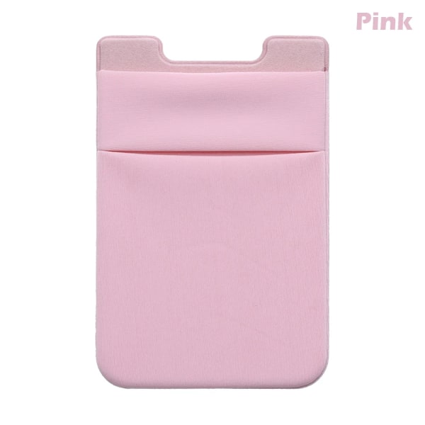 1 st självhäftande klistermärke Telefonficka Mobiltelefon Stick On Card Plånbok Stretchiga kreditkort ID-kortshållare Fodral Pink