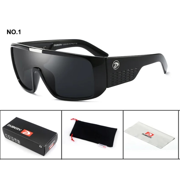DUBERY Solglasögon Herr Retro Man Goggle Färgglada Solglasögon För Herr Modemärke Lyx Spegel Överdimensionerade solglasögon UV400 C1 D2030