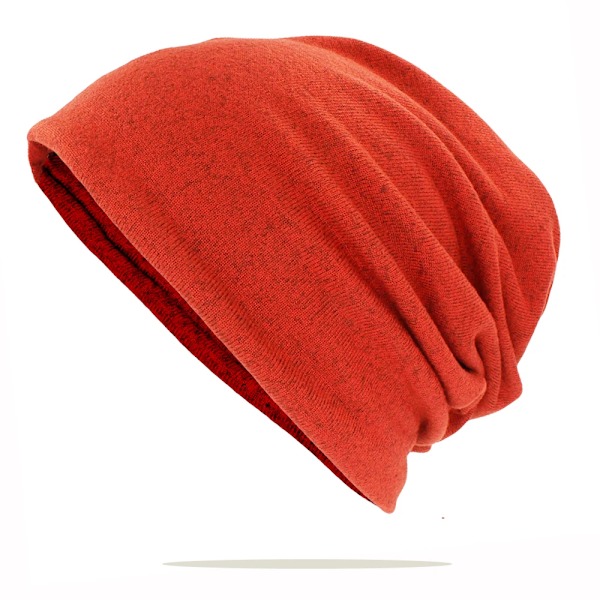 Två-i-ett-mössor Skullies Beanies Herrar Kvinnor Lös Sittande Mjuk Höst Vår Kemoterapi Varma Hattar Dam Tunn Flick Scarf Förlust Alopecia Feminino Ht227 Red For 54-58 cm