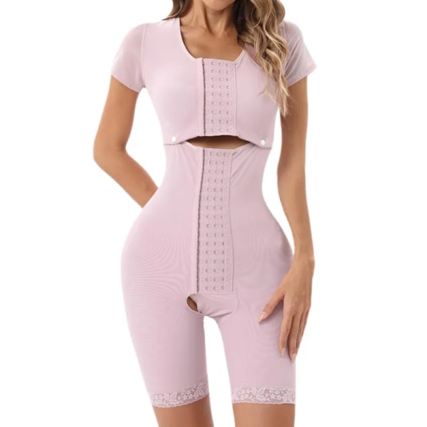 Fajas Colombianas Waist trainer Body Shapewear Slimming Sheath Kvinnor Platt Mage Lifter Shapers Trosor Push Up Korsett pink M