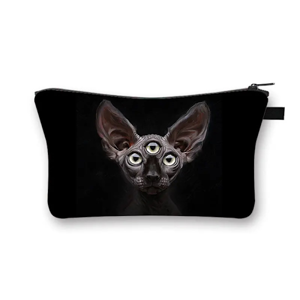 Sphynx Cat Print Kosmetikväska Kvinna Multifunktionell Skönhetsväska Dammtät förvaringsväska Dam Rese Case flickor Makeupväska shzbwumaom13