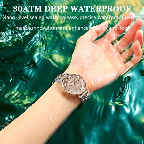 POEDAGAR Watch Rose Gold Mode Quartz Klockor Toppmärke Lyx Damarmbandsur Vattentät Date Week Flickvänpresent Red M