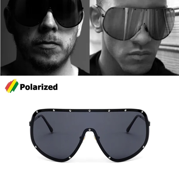 JackJad 2021 Fashion Oversized Shield POLARIZED Solglasögon Goggles Cool Nitar Brand Design Vindtäta solglasögon Oculos De Sol C5