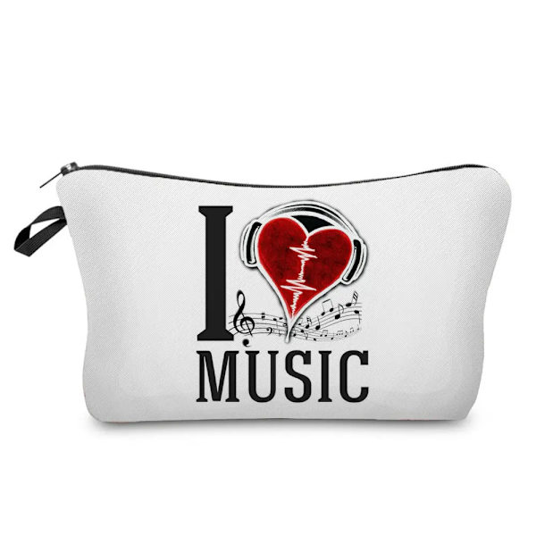 Högkvalitativ organizer Bärbart case Piano Gitarrmålning Dam Sminkväska Värmeöverföring Musiknoter Print Kosmetiska väskor hz7356 Music Bag