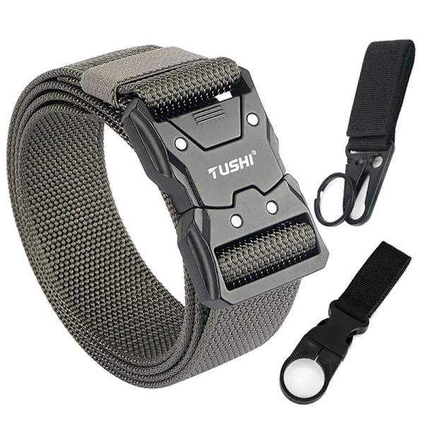 VATLTY 2022 Snabbtorkande taktiskt bälte män Hårdlegering Snabbspänne 1200D Mjuk nylon Army Bälte Hane Militär utrustning Dark gray set(.1112) 125cm(adjustable)(.1112)