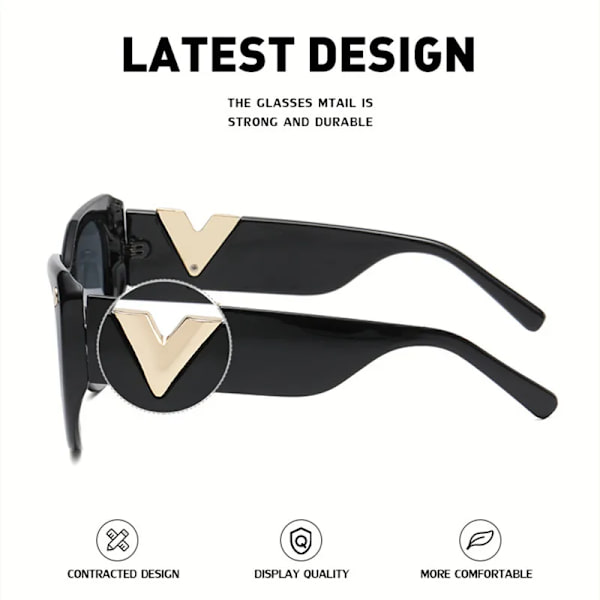 LOERHUNAR New Fashion Summer Cat's Eye Solglasögon Stor ram Retro Mode Dam utomhus Senior Solskyddssolglasögon White with the box
