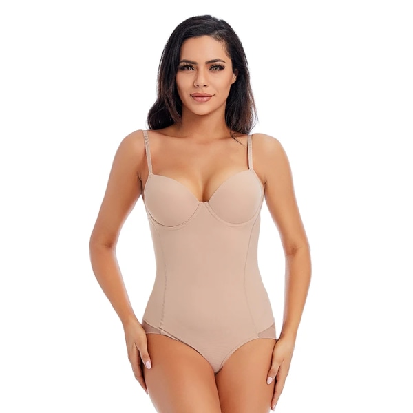 Sexiga underkläder Slim Silk Solid Shapewear för kvinnor Släta mjuka bodysuit Buken Shaper Underkläder Underkläder Black Naken Nude bodysuit XXL