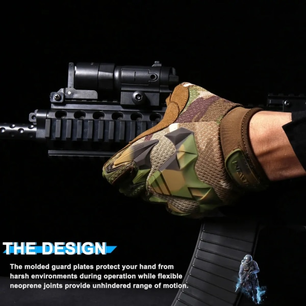 Taktiska Helfingerhandskar Militär Armé Cykling Airsoft Paintball Skytte Jakt Fotvandring Köra Cykel Vantar Stötsäkra män Brown XL