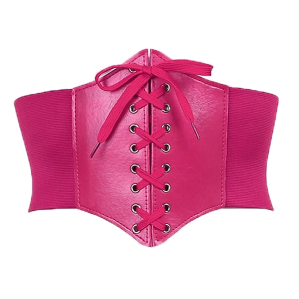 Korsett Bred PU Läder Slimming Shaper Bälten Midjeband Midja Underbyst Bälte Kroppsbyggnad för kvinnor Style1 RoseRed One Size