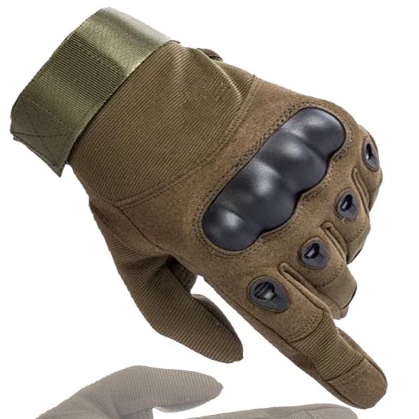 Helfingerhandskar för män Militära taktiska handskar motorcyklist Paintball Skytte Airsoft Strids Körning Jakt Cykelhandskar Khaki  Short XL