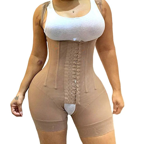 Fajas Colombianas Reductoras Shapewear Body Krok Ögonstängning Magkontroll Justerbar gren Öppen byst Gaine Amincissante skin S