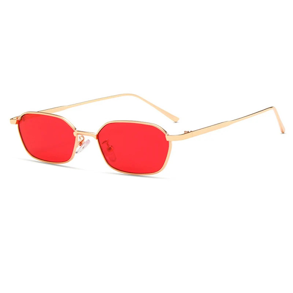 OEC CPO Small Square Solglasögon Kvinnor Män Märke Steampunk Metallram Solglasögon Herr Retro Glasögon UV400 Glasögon O949 C5Gold-Red