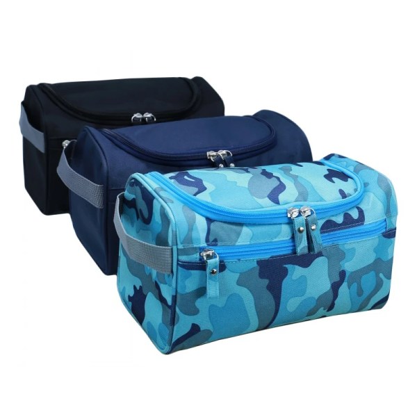 QIAQU Camouflage Wash Bag Billiga Damväskor Män Vattentät Oxford Rese Kosmetikväska Organizer Nödvändigt Case Black tiger pattern