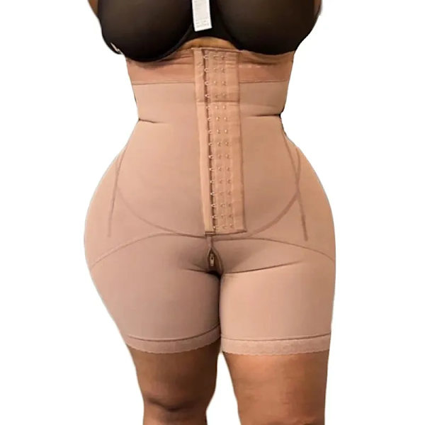Fajas colombianska kvinnor justerbar axelrem Kropps timglasgördel - Ribbhöjd mellan ben Kvinnor Midja Tight Höftlyftande byxor black 4XL