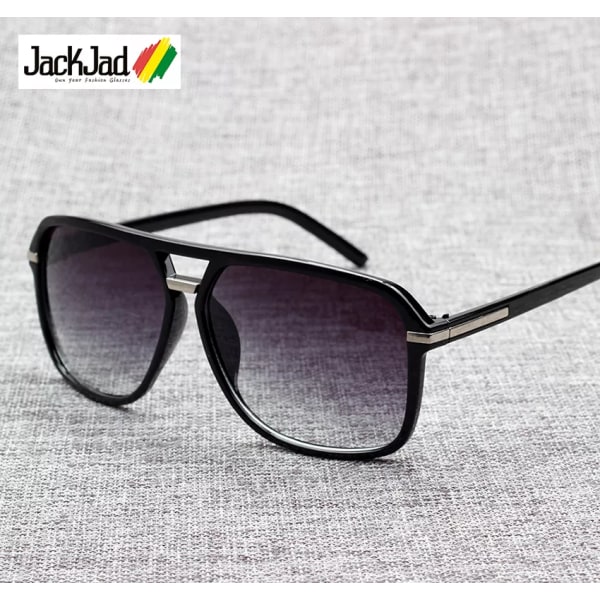 JackJad 2021 Mode Män Cool fyrkantig stil Gradient Solglasögon Körning Vintage Brand Design Billiga Solglasögon Oculos De Sol 1155 Black Gray Polarized UV400