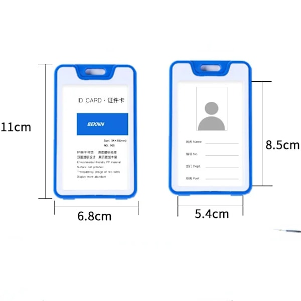Arbetskortshållare med rep Hållare av studentplastkort Anställds namn ID Cover Arbetsidentitetsmärke med snöre Sky Blue