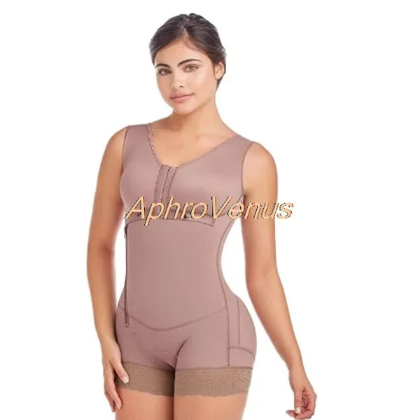 MIDJA HEMLIGT Full Body Shaper Efter fettsugning gördel Korsett Butt lifter Bantning Shapewear Magkontroll faja midjeformare Brown XL