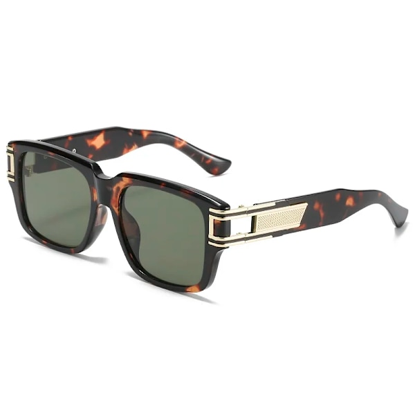 ZFYCOL Retro fyrkantiga solglasögon Män Lyxmärke Oversized Dam Solglasögon Mode Glasögon Bilkörning Solglasögon UV400 Oculos C4 Leopard Brown Other