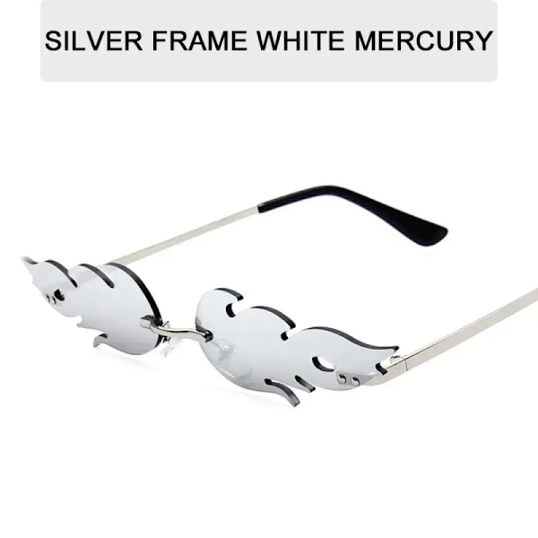 Summer Flame Solglasögon Kvinnor Rimless Wave Glasögon Löpsolglasögon Lyx Trendiga Solglasögon Skärmar Kvinna G