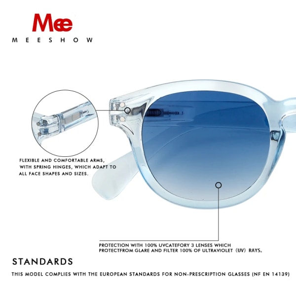 Meeshow Design 2023 Män Kvinnor Retro Mode Solglasögon kristall Design Rund Båge 100 % UV-skydd Nylon Lins Solglasögon Red Sunglasses