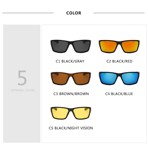 Polariserade solglasögon Körskydd för män för män Solglasögon för män Säkerhet 2022 Luxury Brand Designer Oculos C1 Polarized