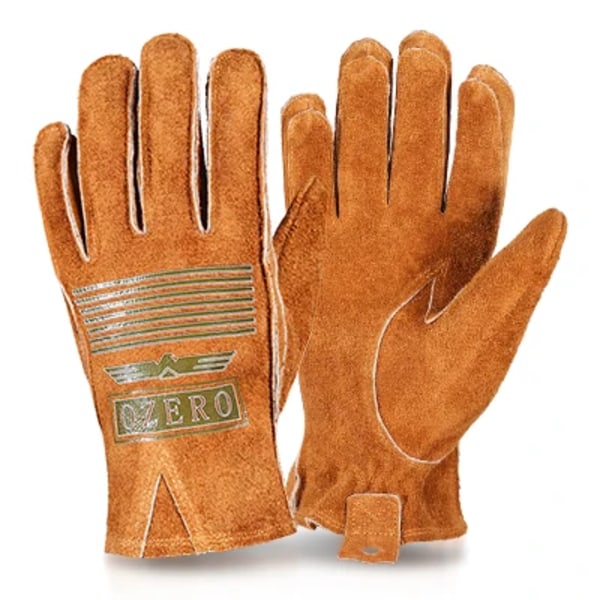 OZERO Äkta kohud Sommar Vindtät Sport utomhus Motorcykel Cykling Skyddande Vindtät Isolerad Camp guantes Moto Handskar Coffee--Logo L