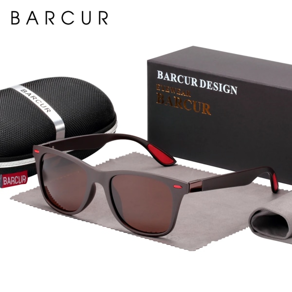 BARCUR Trending TR90 Polarized Solglasögon Dam Fyrkantiga glasögon Herr Solglasögon Vintage Unisex Goggle Man UV400 Oculos de sol Blue BARCUR