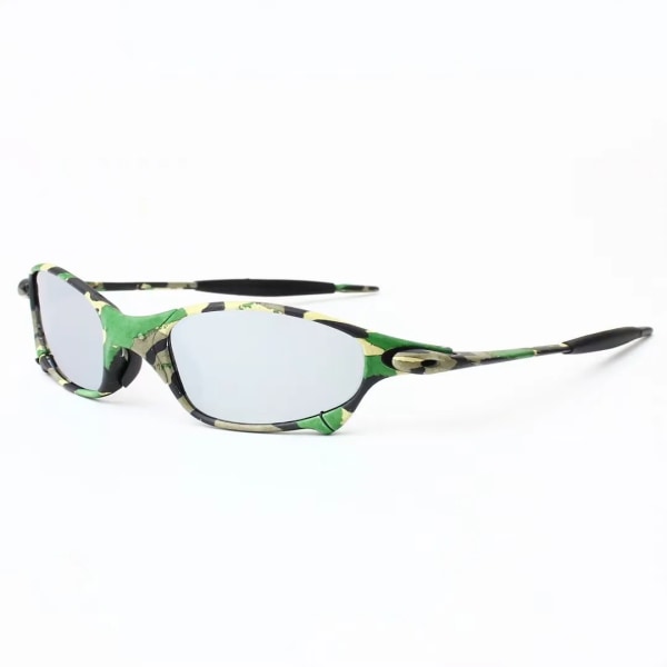 MTB Man Polarized Solglasögon Cykelglasögon UV400 Fiskesolglasögon Metall Cykelglasögon Cykling Glasögon Ridglasögon B2-5 Silver