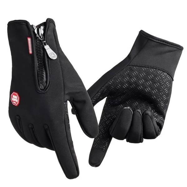Vinterhandskar Män Kvinnor Cykling Helfinger Pekskärm Thermal Vindtäta Vintervarma handskar för vandring Löpning Körning Black M