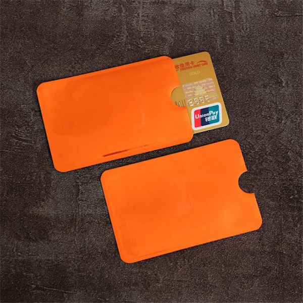 5 st RFID-blockeringskortfodral för män Kvinnor Laser Aluminiumfolie NFC-läsare Låsskydd Anti Scan Bank Kreditkortshållare Orange