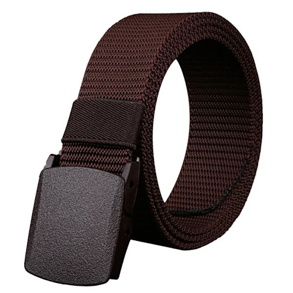 Män Kvinnliga Jeans Bälte Militär Nylon Justerbart Bälte Utomhus Resor Taktisk Midjebälte Metall Unisex Spänne Byxor Byxor 120cm Coffee 120cm