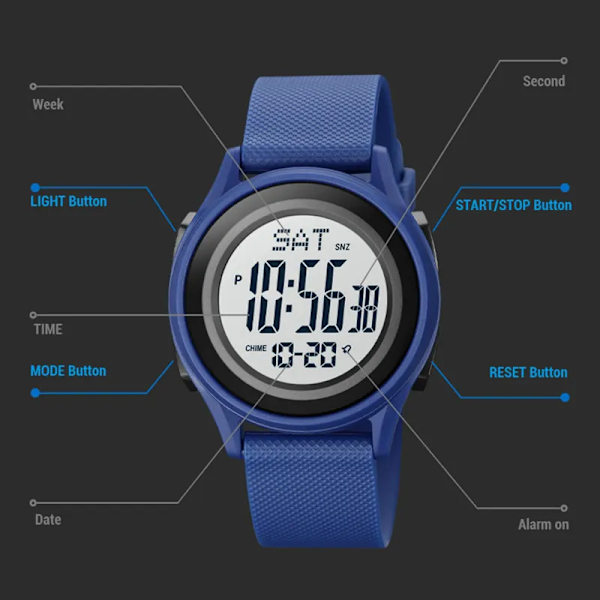 Watch Herr Multifunktionsklockor Väckarklocka Chrono 5Bar Vattentät Watch SKMEI Relogio Masculino Army Green BOX