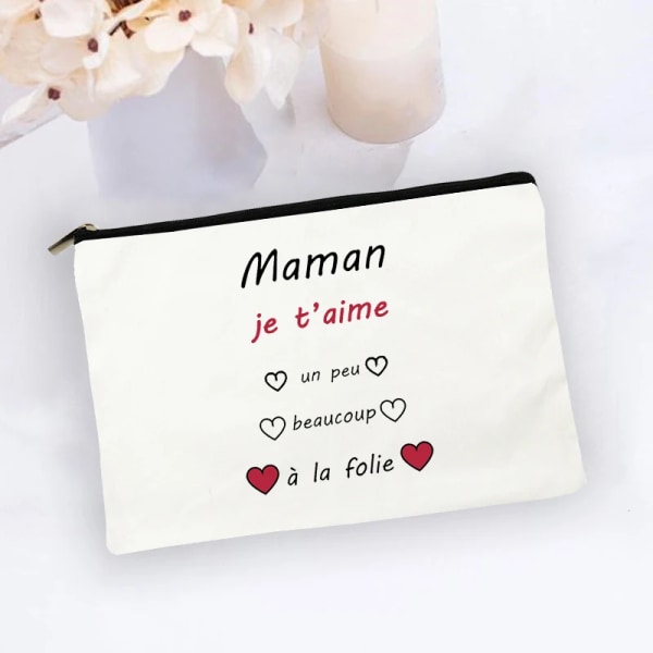 I Love You Mama Print Utomhus sminkväska Kvinnor Kosmetisk väska Resetoalettartiklar Organizer Kvinnlig Förvaring Sminkväska Mamma Present W17615-TBWH-D