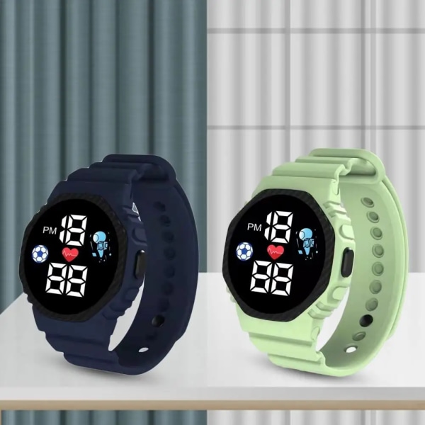 Lätt och stilfull modefotboll LED Digital watch Present Digital watch som är bevisad för dagligt bruk Red