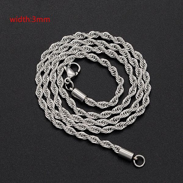 2022 klassisk repkedja män Halsband bredd 2/3/4/5 MM rostfritt stål Figaro kubansk kedja halsband för män kvinnor smycken Type 5 24inch(60cm)