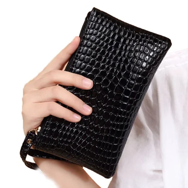 Mode Kvinnor Kosmetikväska Dragkedja Liten sminkväska Resande Nödvändig Dam Kosmetika Clutch Handväska Toalettartiklar Organizer Case black