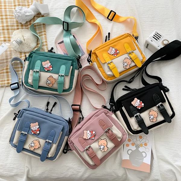Vinter Ny canvas damväska Modebälte Dekorativ tygväska i koreansk stil diagonal liten väska Bungy Bag Green