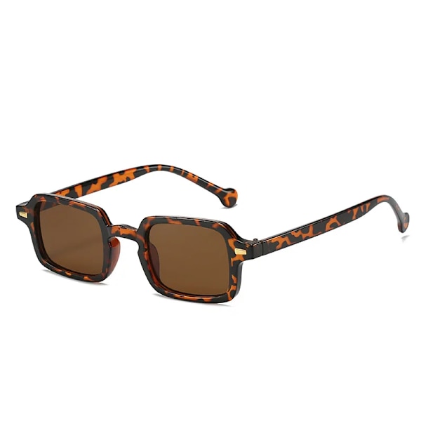 Emosnia Mode Fyrkantiga Solglasögon Kvinnor Nya Retro Nitar Dekoration Gradient Nyanser UV400 Män Leopardblå Solglasögon C03 Leobrown As Photos Showing