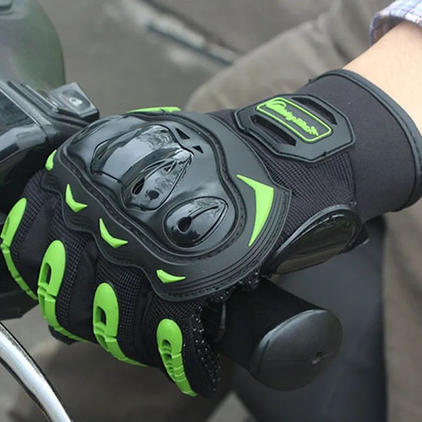Motorcykel Hel Finger Pekskärm Racinghandskar Motorcykel Andningsbara Mesh Tyg Cykelhandskar Moto Luvas Guantes GREEN M