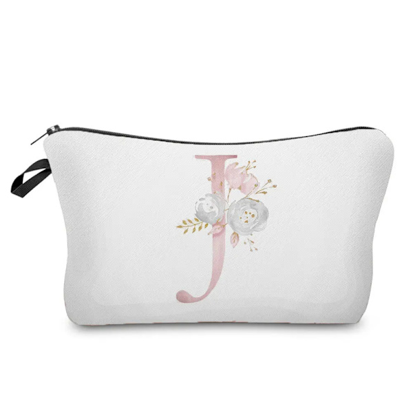 Organizer För Kosmetikväska Blommabrev 3D-utskrift Toalettväska Mode Damväska Märke Sminkväska Case Festpresent hz2406 Letter Bag