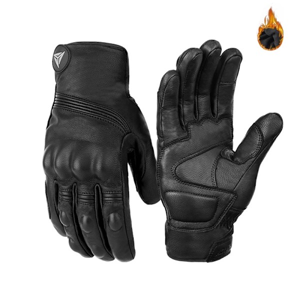 Äkta Läderhandskar Herr Motorcykelhandskar Motocrosshandskar Skydd Guantes Rekawice Motocyklowe Motorcykelhandskar black M
