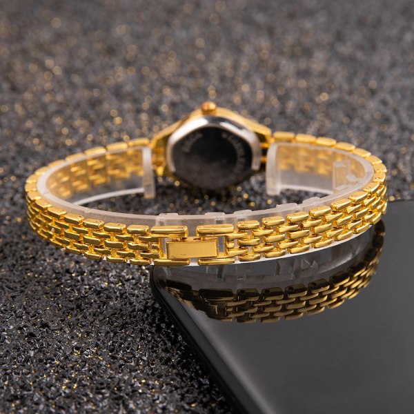 Enkla Eleganta Små Damklockor Lyxmärke Guld Armbandsur för Dam Dam Quartz Klockor för tjejer montre femme Gold 5