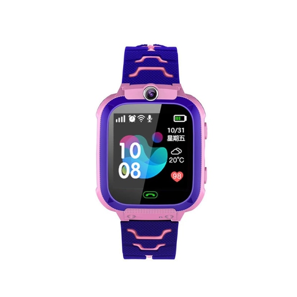 Smart watch för barn Pekskärm Tvåvägs handsfree intercom SOS nödsamtal LBS HD-fotografering Positioneringsklockor 1PC Pink