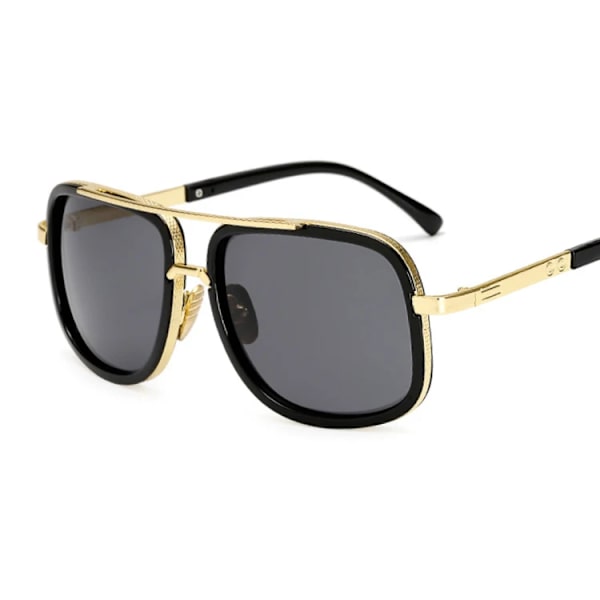 Klassisk märkesdesigner Flat Top Spegel Solglasögon Fyrkantiga Guld Man Kvinna Superstar Oversized Män Solglasögon Kvinnor Gold Gray