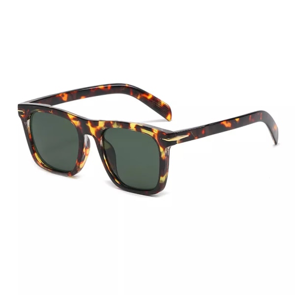 2022 klassiska fyrkantiga solglasögon för män Modemärke Designer Nit Retro Solglasögon för kvinnor UV400 Beckham Style Driver Glasögon leopard G15 AS