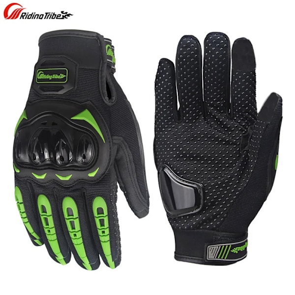 Motorcykel Hel Finger Pekskärm Racinghandskar Motorcykel Andningsbara Mesh Tyg Cykelhandskar Moto Luvas Guantes GREEN M